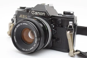 Alles funktioniert!【FAST NEUWERTIG】 Canon AE-1 schwarze analoge Kamera SLR FD 50mm f/1.8 Japan - Bild 1 von 15