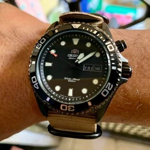 Rare ORIENT Ray Raven Automatic Black Dial Day Date Watch Men Vintage Formal - Bild 1 von 5