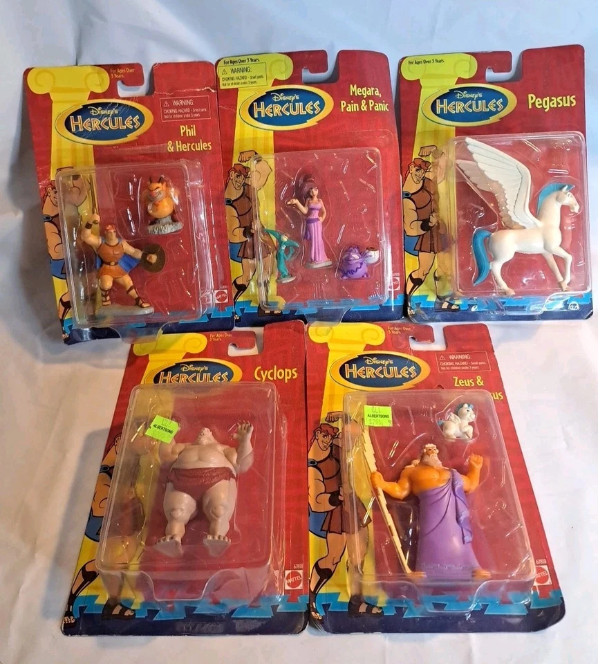 Lote De 5 NUEVO De Colección Mattel Disney 1997 Hércules Pegaso Megara Zeus Cíclopes Nuevo En Caja Foto 1 de 4