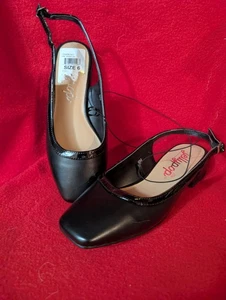 Jellypop Negro Mujer Zapatos Sandalias Talla 6 Arisa Slingback 1.5" Tacón Puntera Cuadrada - Imagen 1 de 6