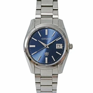 CITIZEN WATCH AQ4080-52L THE CITIZEN BLUE DIAL ECO-DRIVE SOLAR DATE SS MEN'S F/S - Picture 1 of 19