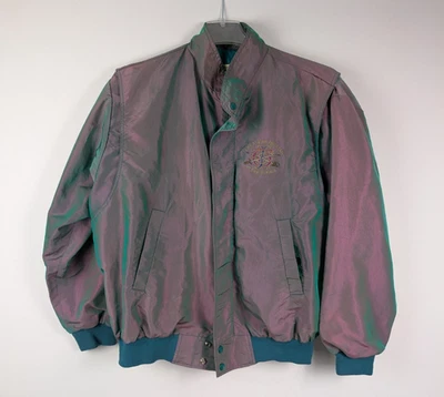Vintage Treasure Island at the Mirage Iridescent Bomber Jacket Sz L Made in USA - Image 1 of 4