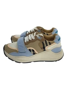 BURBERRY Check cotton/low-top sneakers/36/beige/canvas× leather/logo - Picture 1 of 5