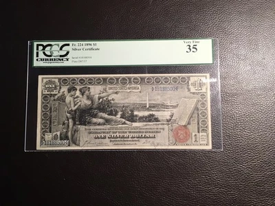 1.00 1896 Educational Note Fr224 PCGS 35 Very Fine  - Image 1 of 2