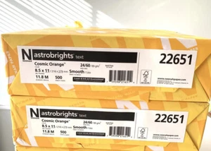 Papel de color Astrobrights 8,5"" X 11", naranja cósmico, paquete de 2 hojas de 1000 - Imagen 1 de 2