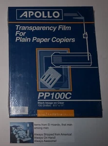 Apollo Einfachpapier Kopierer Transparenzfilm 100 Blatt Letter-Format - Bild 1 von 4