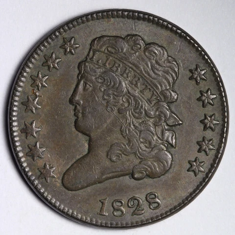 1828 12 STARS Classic Head Half Cent CHOICE AU E106 GCAL Cover