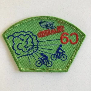 Dekalb 60 Windy Cloud Blowing Anthropomorphic Vintage Cycling Patch - Picture 1 of 2