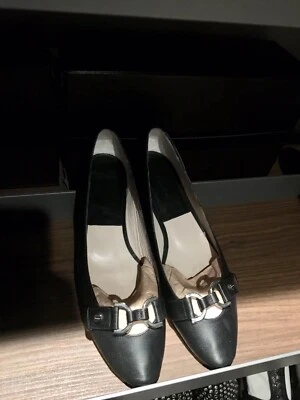 Clásico GIVENCHY Negro Logo Cuero Suave Ballet Zapatos Planos 39 Nuevo sin Caja Foto 1 de 4