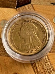 1896 British Half Sovereign GOLD coin - Queen Victoria - Old head - Picture 1 of 4