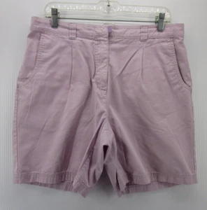 VINTAGE Woolrich Shorts Women 12 Purple Chino Khaki Hiking Outdoor Pleated * - Picture 1 of 11