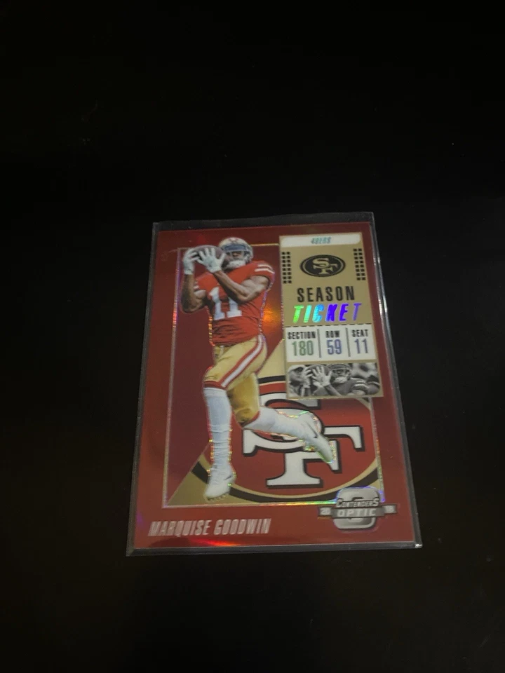 Marquise Goodwin 2018 Optic Contenders Red Prizm /199 49ers 15 PWE - Image 1 of 2