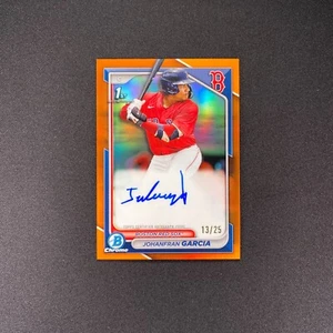 2024 Bowman Johanfran Garcia 1° Auto Cromato/25 Rifrattore Arancione CPA-JG Red Sox - Foto 1 di 14