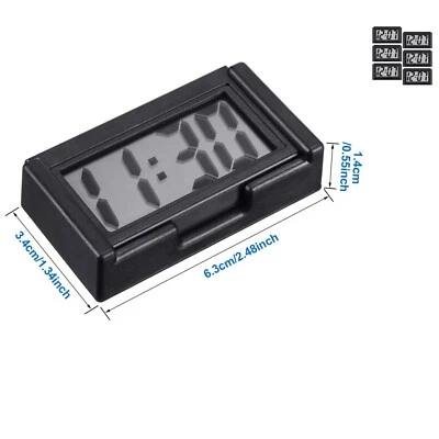 6-Piece Mini Digital Clock Set: Waterproof Battery Operated Dashboard Clocks - Image 1 of 4
