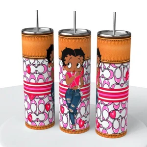 Purse/Bag Pink B Boop Skinny Steel Tumbler with Straw - Picture 1 of 2