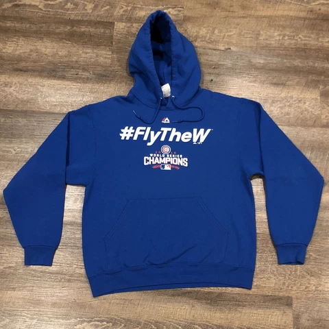 Chicago Cubs Sweater Adult Medium Blue White Hoodie MLB Baseball Pullover Mens Cover
