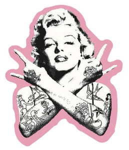 PIN UP MARILYN PUNK ROCK AUFKLEBER/STICKER AUTO MOTORRAD MA213 - Bild 1 von 1