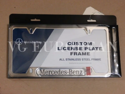 Mercedes-Benz Genuine Polished Stainless Steel License Plate Frame C E G S ML GL - Image 1 of 2