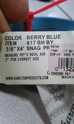 HAMILTON 3/8" X 4' LEASH, LOT OF 12, BERRY BLUE - Image 1 of 4