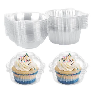 20x Individual Cupcake Containers Holders Stackable Muffin Carrier With Dome Lid - Picture 1 of 12