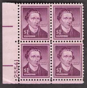 US. 1052. $1.00. Patrick Henry, Liberty Issue. PB4 #25541 LL. MNH. 1958 - Picture 1 of 2