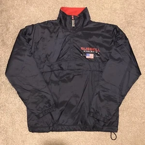 VGC Russell Athletic Navy Pullover Jacket Size Medium Streetwear Vintage - Picture 1 of 6