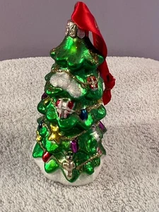Christmas ornament glass Waterford decorated christmas tree CH8329 - Picture 1 of 9