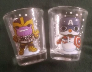 Thanos & Captain America Holiday Shot Glasses Marvel Collector Corps Funko Pop - Picture 1 of 4