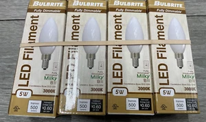 Bulbrite 861926 Pack of (4) 5 Watt Dimmable B11 Candelabra LED Bulbs,Milky - Picture 1 of 2