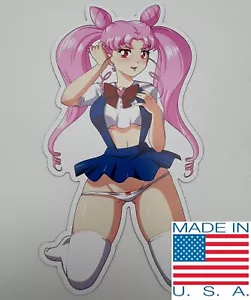 ✅ Sailor Moon 6" Magnet Black Lady Wicked Chibiusa Anime Sexy Hentai Waifu pink - Picture 1 of 5