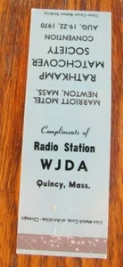 WJDA RADIO STATION (QUINCY, MASSACHUSETTS) 1970 MATCHBOOK MATCHCOVER -E1 - Bild 1 von 1