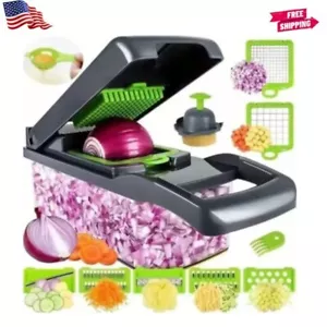 14 In 1 Vegetable Fruit Chopper Cutter Food Onion Veggie Dicer Slicer Kitchen * - Picture 1 of 6
