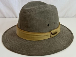 Men's Stetson All American Brown Olive Fedora Hat Mens Large Band - Picture 1 of 10