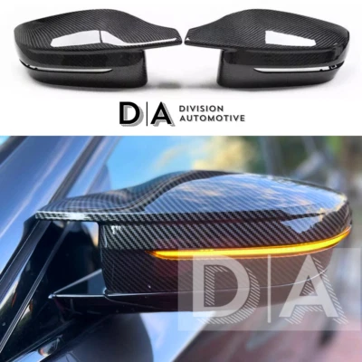 M3 STYLE CARBON LOOK WING MIRROR COVERS FOR BMW G20 G22 G23 G26 G30 3 4 5 SERI - Image 1 of 4