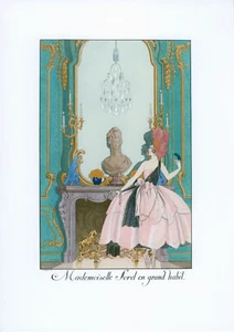 GEORGES BARBIER MADEMOISELLE SOREL EN GRAND HABIT TIRAGE FORMAT A4 - Picture 1 of 1