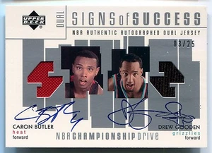 2002-03 UD Championship Drive CARON BUTLER DREW GOODEN Dual Auto Jersey RC #/25 - Picture 1 of 1