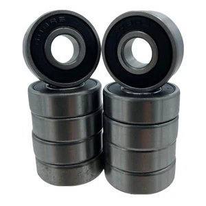 608-2RS Ball Bearing 8x22x7 Dual Shielded Rubber Skateboard 608Z Qty 10 - Picture 1 of 1