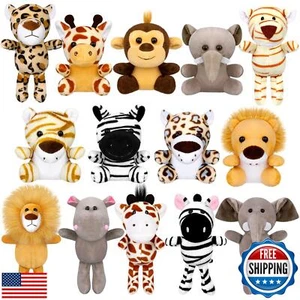 Elcoho 14 Pieces Safari Jungle Animal Plush Toys Small Stuffed Forest Animals - Bild 1 von 5