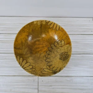 Vintage Fiberglas Salat Müsli Snack Schüssel 6" Floral Blumen Orange Wie Ist - Bild 1 von 4