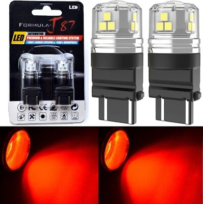 LED 15W 3757 Red Two Bulbs Light Brake Stop Tail Rear Replace Stock Upgrade OE - Image 1 of 4