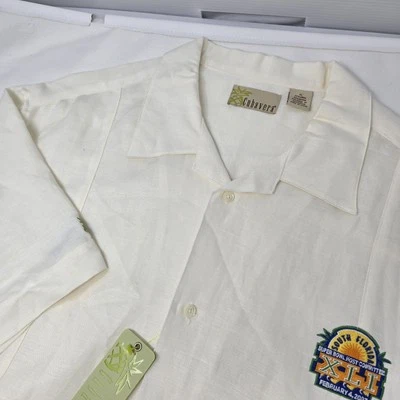 NWT CUBAVERA Vintage Linen Shirt Superbowl XLI Embroidered Rare Men's Size XL - Image 1 of 4