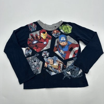 Marvel Avengers Long Sleeve T-Shirt Youth Boys Size 6 Blue Graphic Print..#29234 - Image 1 of 4