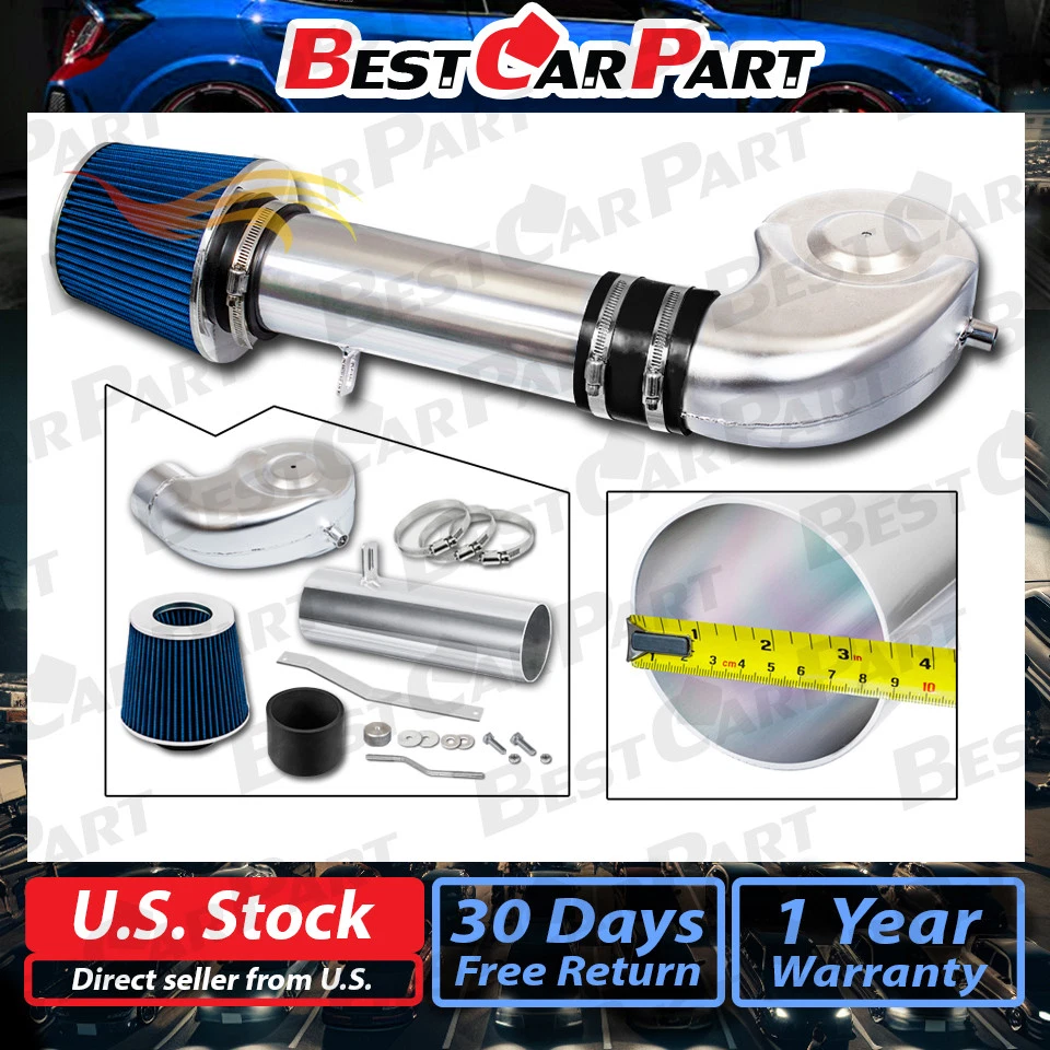 Kit de admisión Ram corta BCP BLUE 1988-1995 Chevy/GMC 4,3 L V6 5,0 L 5,7 L V8 + filtro Foto 1 de 4