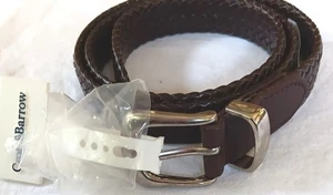 Cintura donna Croft & Barrow M marrone intrecciata pelle incollata nuova con etichette - Foto 1 di 4