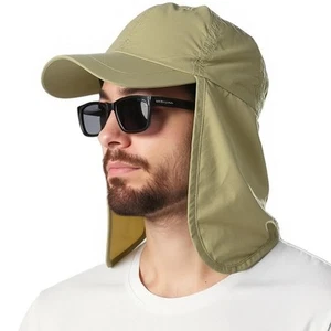 UPF 50+ Waterproof Sun Hat - Packable Unisex Baseball Cap with Neck Flap for ... - Picture 1 of 8