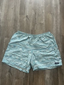Patagonia Badehose Herren XXL 7" blau Baggies geometrisch gefüttert Shorts - Bild 1 von 6