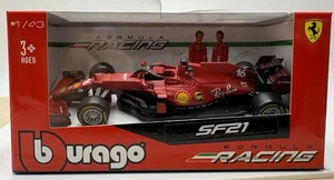 Burago F1 1:43 Scuderia Ferrari F1 Team SF21 Carlos Sainz #55 Formula 1 Racing - Picture 1 of 2