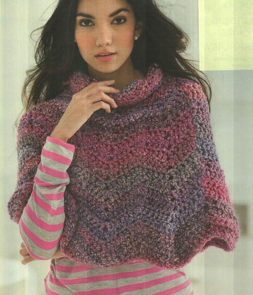 PONCHO SUAVE ONDULADO MUJER PATRÓN CROCHET INSTRUCCIONES Foto 1 de 1