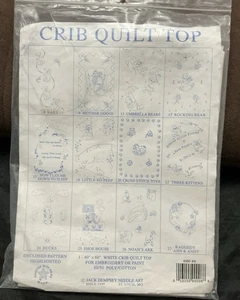 Jack Dempsey Nursery Crib Quilt Top Baby #8 For Embroidery Or Paint 40 X 60 - Picture 1 of 5