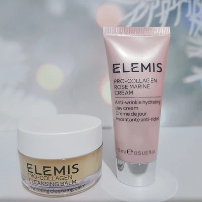 Elemis Pro-Collagen Rose Marine Cream 15ml & Cleansing Balm 20g DUO Travel Sizes - Image 1 of 4